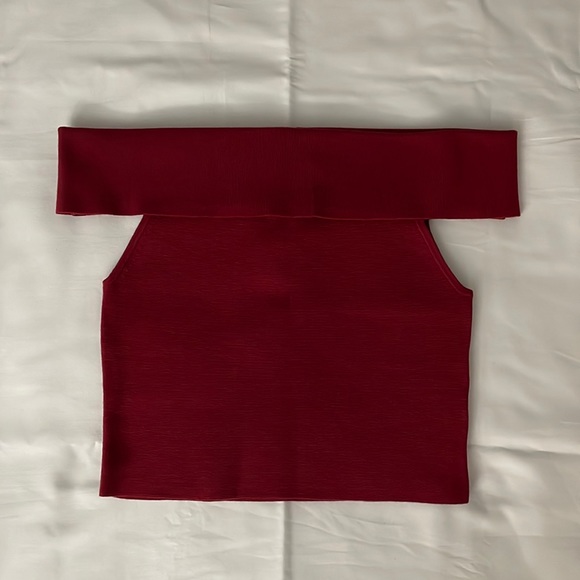 Express crop top dark red XS - Picture 2 of 6